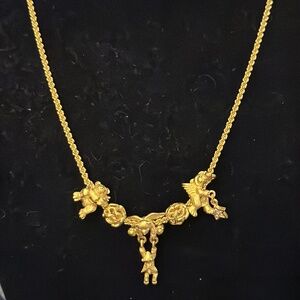 Vintage Kirks Folly Teddy Bear Charm Necklace